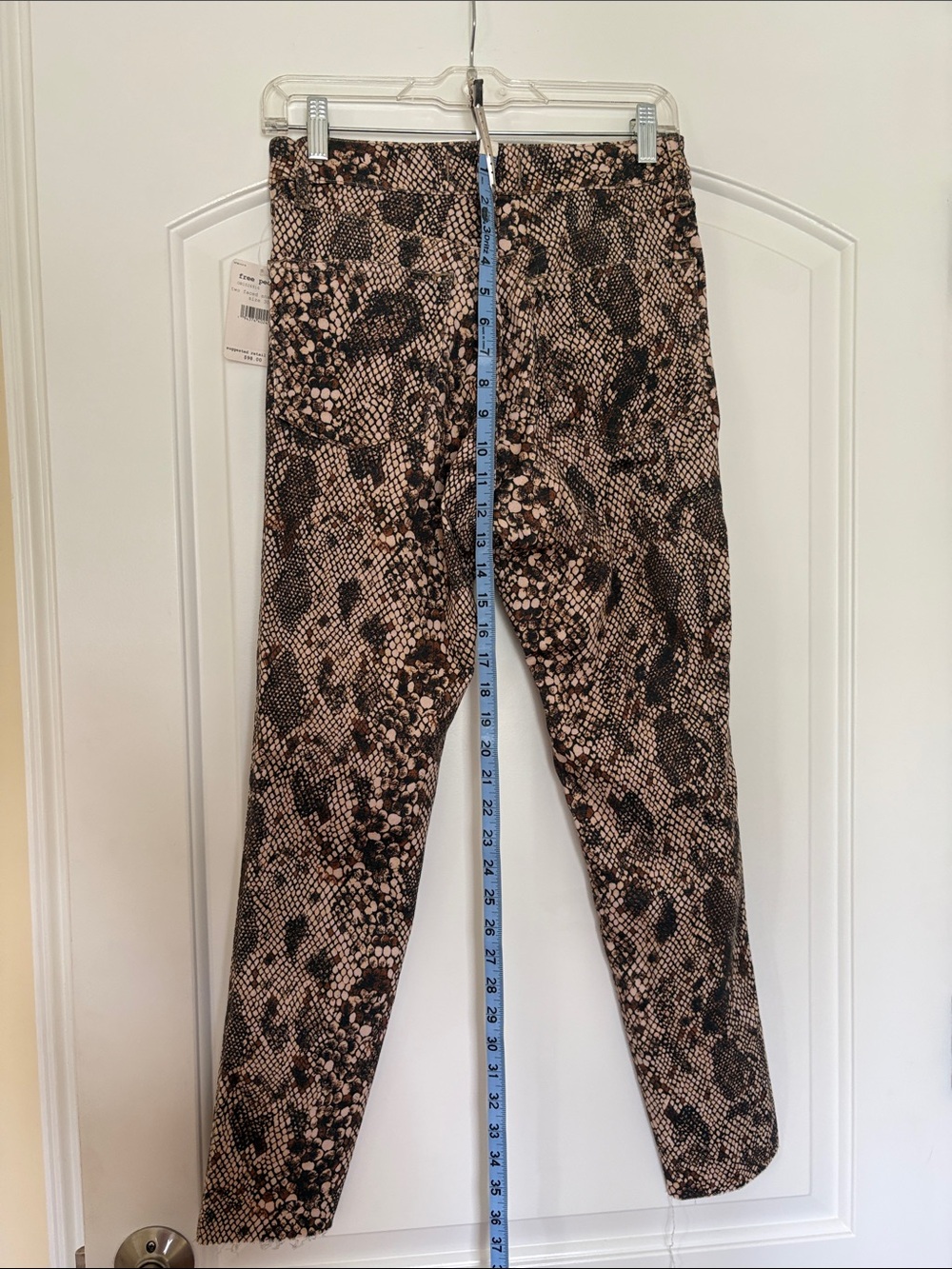 Free People Neutral Snake Print Leggings in Beige and Black - Picture 5 of 6